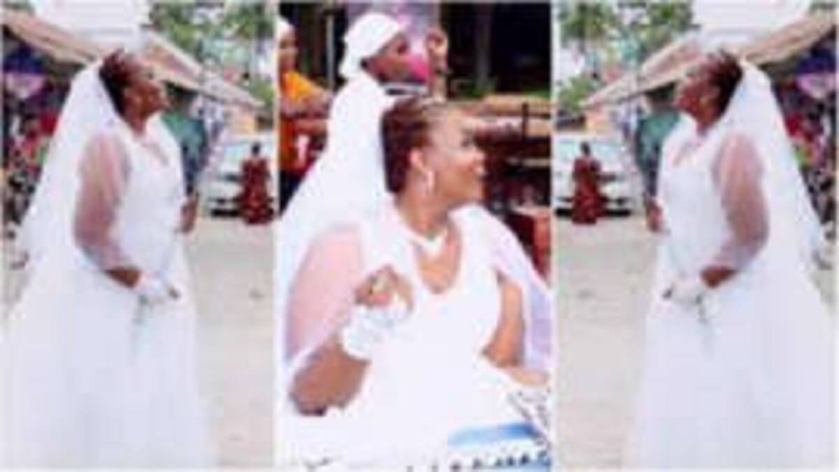 »J’ai de l’argent » une dame désespérée en robe de mariée cherche un mari dans la rue-(vidéo)