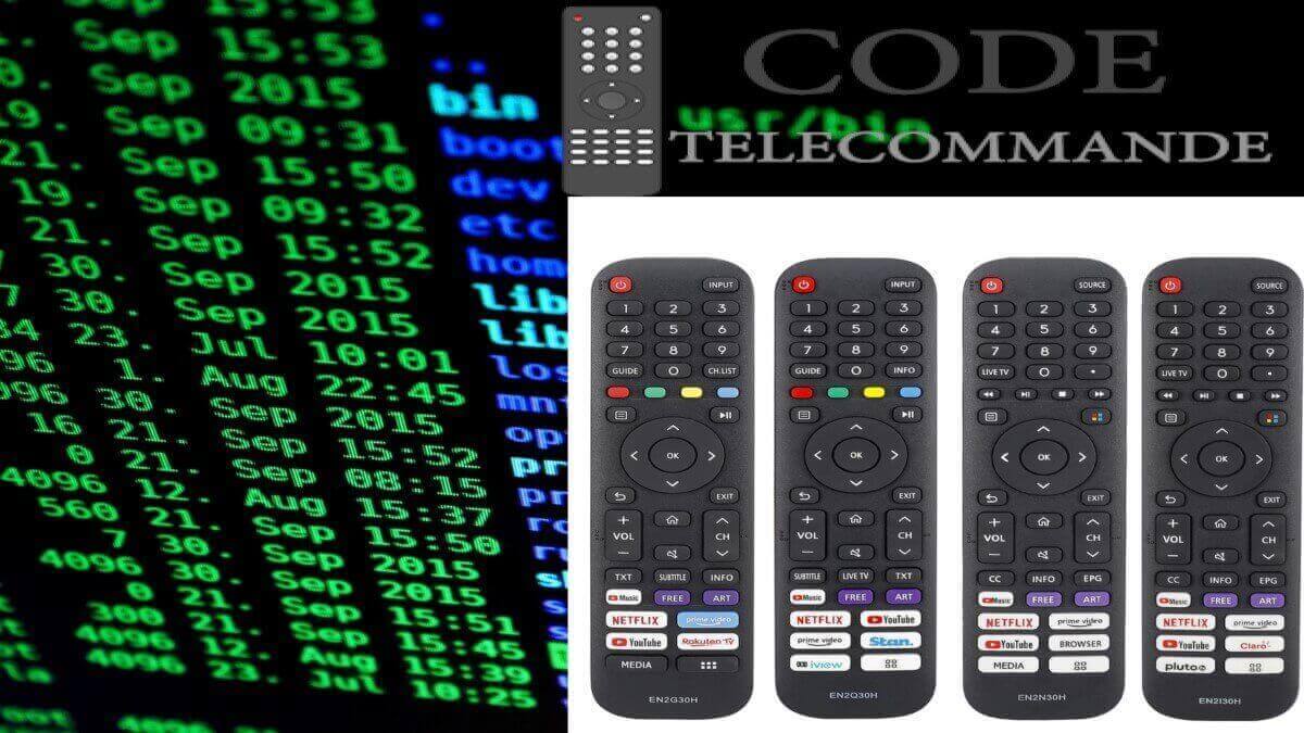 Codes télécommande universelle pour tv Hisense à 3,4,5 chiffres